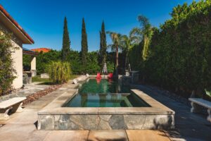 What makes a pool design feel too busy